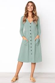 Long Sleeve Button Down Midi Dress Casual Dresses For Women Bohemian Style Dresses Long Sleeve Dresses Fall