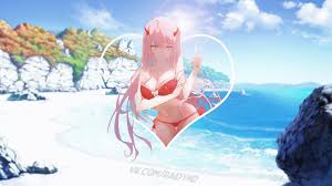 Zero two iphone wallpaper for mobile phone, tablet, desktop computer and other devices. Female Anime Character Wearing Red Bikini Illustration Anime Anime Girls Picture In Picture Zero Two Darling In The Franxx Hd Wallpaper Wallpaper Flare