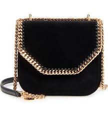 Stella Mccartney Falabella Black Velvet Shoulder Bag 2020 Orgu