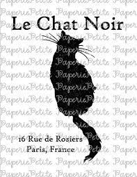 Black Cat Le Chat Noir Digital Download For Iron On Transfer Etsy Chat Noir Le Chat Noir Black Cat