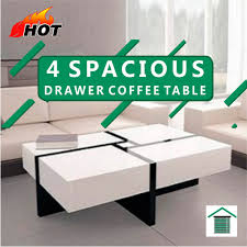 Find coffee table ads in our home & garden category. New White Hi High Gloss Modern Coffee Table With 4 Extra Storage Furniture Furniture Products Consol Blinds Homes