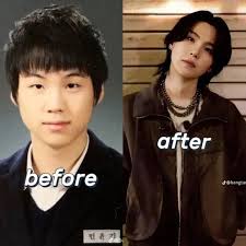 before and after ❤️❤️ after before d@bangta ل 민 민윤경야 윤 J@ba