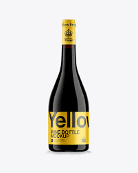 Download Dark Amber Glass Burgundy Bottle W Red Wine Hq Mockup In Bottle Mockups On Yellow Images Object Mockups