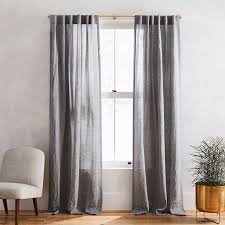 Semi Sheer Belgian Flax Linen Melange Curtain Slate