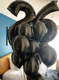 All Black Balloon Bouquet Birthday Ideas For Her Birthday Party Theme Decorations 26th Birthday Decorations