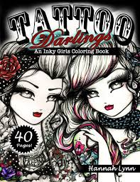 This girl is on fire:: Tattoo Darlings An Inky Girls Coloring Book Lynn Hannah 9780692916896 Amazon Com Books