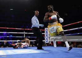 Terence Crawford Knocks Down Amir Khan In The First Round During Terence Crawford Boxing News Crawford