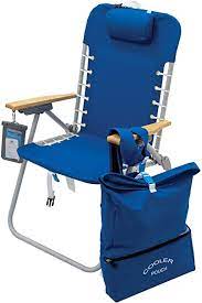 Amazon Com Rio Brands Beach Hi Boy 17 Seat Height 4 Position Lace Up Suspension Folding Backpack Beach Chair With Removable Backpack Solid Blue Sports Outdoors