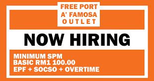Portal kerjaya kerja kosong terkini hanya menyiarkan maklumat kekosongan jawatan untuk memudahkan anda membuat permohonan. Sponsored Jawatan Kosong Terbaru Di Free Port A Famosa Gaji Rm1 100 00 Epf Socso Dll Jobcari Com Jawatan Kosong Terkini