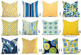 Check spelling or type a new query. Amazon Com Outdoor Custom Pillow Cover Royal Light Blue Yellow Lemon Handmade