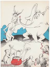 Dr Seuss 1950s Horton Hears A Who 8x11 Vintage Print Smiling Etsy Seuss Book Art Dr Seuss