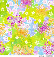 和柄パターン菊のイラスト素材 by madara 和柄 壁紙 イラスト 和柄