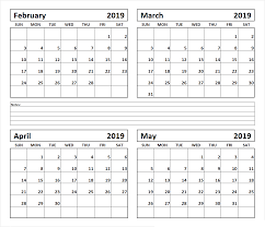 4 Month February March April May 2019 Calendar March April May 2019calendars August Calendar Calendar May Calendar Template