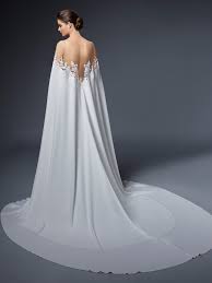 Yasiou hochzeitskleid elegant damen lang weiß vintage spitze chiffon a linie hochzeitskleider brautkleid große größen mit schleppe. Wandelbares Hochzeitskleid Mit Abnehmbarem Cape Von Elysee