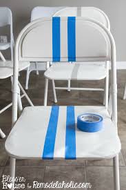 Painted Folding Chair Makeover Remodelaholic Com Painted Folding Chairs Folding Chair Makeover Chair Makeover