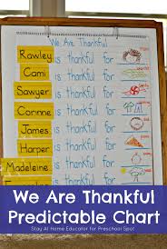 Thanksgiving Literacy Predictable Chart For Preschool