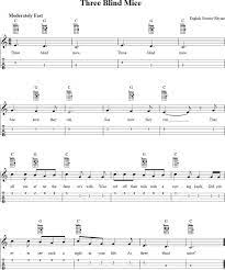 Three Blind Mice Chords Sheet Music And Tab For Ukulele With Lyrics Ukelele Chords Ukulele Songs Ukulele Ukulele Tabs