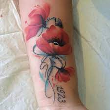 Taille de la planche : Tatouage Coquelicot Le Pavot Sauvage Tattoome Le Meilleur Du Tatouage
