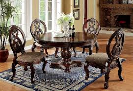 Cm3845ch Rt 5 Pc Hohenzollern Tuscany I Antique Cherry Finish Wood 60 Round Pedestal Dining Table Set Round Dining Room Round Dining Room Sets Round Pedestal Dining