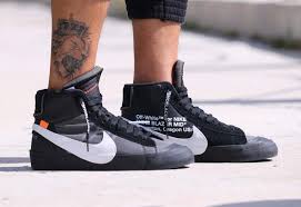 Black And White Nikes Mens Offwhite Nike Blazer Mid Grim Reaper Aa3832001 Release Date Sbd Nike Blazer In 2020 White Nike Shoes Mens Nike Shoes Sport Shoes Men