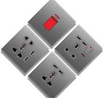 T3 OEM/ODM Ultra Sottile Presa a Doppia Parete 2 Gang 13A con 2 Porta USB  Tipo C Interruttori e Presa a Muro