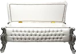 Verkaufe bank+truhe von ikea ( stuva) die aufkleber könnte man sicher leicht entfernen! Casa Padrino Barock Sitzbank Truhe Weiss Silber Mit Bling Bling Glitzersteinen Antik Truhe Truhen Bank Mobel Barock
