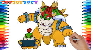 Download coloring pages bowser coloring pages bowser coloring. How To Draw Super Mario Bowser Bowser Jr Coloring 172 Drawing Coloring Pages Videos For Kids Youtube