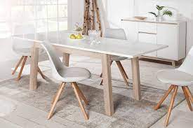 Wenn die platten eingeplant sind ist der tisch. Ausziehbarer Design Esstisch Stockholm Weiss 140 190 Cm Eiche Sonoma Der Ausziehbare Ess Esstisch Ausziehbar Weiss Esstisch Holz Weiss Esstisch Holz Ausziehbar