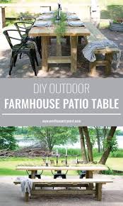 Diy Outdoor Farmhouse Patio Table Diy Farmhouse Outdoor Patio Table In 2020 Outdoor Patio Table Diy Patio Farmhouse Patio