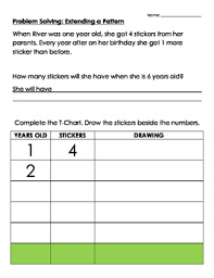 math t chart problem solving extending a pattern