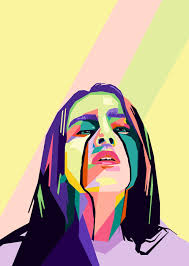 Black And White Billie Eilish Poster Billie Eilish Poster Print By Rizman Maulana Displate Pop Art Portraits Painting Art Projects Wpap Art