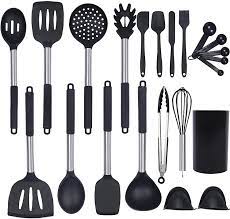 Best kitchen utensil set stainless steel. Buy 21pcs Silicone Cooking Utensil Set Kitchen Utensils Non Stick Heat Resistant Best Kitchen Cookware With Stainless Steel Handle For Cooking Baking Black Bpa Free Non Toxic Online In Poland B092dcz5bn