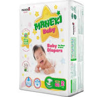 MANEKI Ultra-Thin Disposable Baby Diapers for Sensitive Skin, Hypoalle