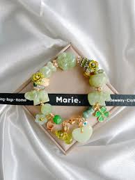 Buddha Stones Armband aus natürlicher Hetian-Jade