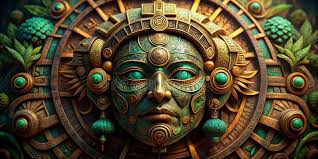 The Mayan Mask Carvings of Mexico Stock Illustration