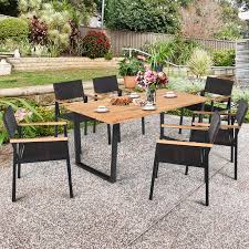Maybe you would like to learn more about one of these? Gymax 7pcs Patio Garden Dining Set Outdoor Dining Furniture Set W Umbrella Hole Walmart Com Walmart Com