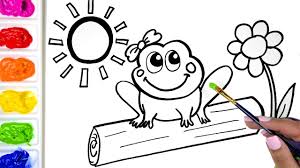 Pintables, coloring sheets, photos, free coloring books and printable. Coloring A Cute Girl Frog Coloring Book Drawing A Frog And A Flower Coloring Page Youtube