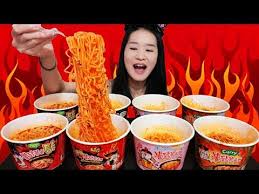 Super Spicy Fire Noodle Feast Samyang Cup Noodles Carbonara Curry Ramen Mukbang W Asmr Eating Youtube Spicy Noodles Curry Yummy Dinners