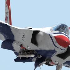 Us Air Force F 35 A Lightning Ii Thunderbirds With Pilot 3d Model Max Tga 7 Usaf Thunderbirds Fighter Jets Fighter Aircraft