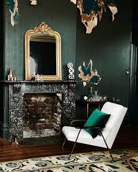 Dark Green Wall Inspiration Via No Glitter No Glory Living Room Green Living Room Wall Designs Green Interior Decor