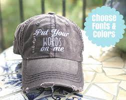 Women S Custom Text Hat Custom Text Hat Custom Text Etsy Hat With Name Tattoo Word Fonts Fonts Handwriting Alphabet