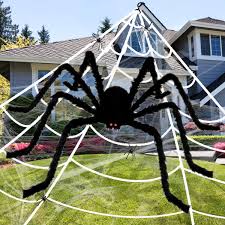 They don't spin webs and don't catch their prey in them; Amazon Com Apsung 275 Halloween Giant Spider Web Decorations With 60 Fake Scary Hairy Spider 4 Small Spiders Extra Stretch Cobweb For Indoor Outdoor Halloween Decor Yard Lawn Party Supplies