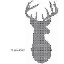Modern Cross Stitch Pattern Deer Head To The Right Silhouette Etsy Cross Stitch Patterns Modern Cross Stitch Patterns Cross Stitch