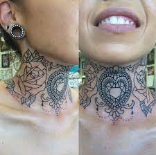 Regardless of the size you choose, the black rose design gives off an artistic edgy and cool look. Thee Most Beautiful Throat Neck Tattoo I Ve Ever Seen Want Artist Ig Candeeo Full Neck Tattoos Throat Tattoo Neck Tattoo