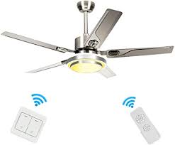 Stainless steel ceiling fans including models manufactured from 316 marine grade steel. Amazon Com Modern Ceiling Fans With Light Reversible 5 Stainless Steel Blades Three Speeds 3 Light Changes Indoor Silent Energy Saving Home Decor 48 Inch Kitchen Dining