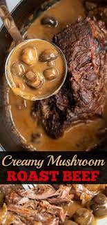 Creamy Mushroom Beef Chuck Roast Recipe Si Tanpa Mahkota Chuck Roast Recipes Roast Recipes Roast Beef Recipes