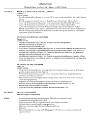 academic associate resume samples