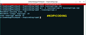Cout<<program bangun datar untuk menghitung luas segitiga<<endl<<endl; Program Menghitung Luas Segitiga Dengan C Kopi Coding