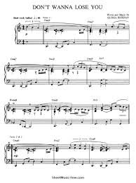 Don T Wanna Lose You Sheet Music Gloria Estefan Sheetmusic Free Com