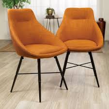 Urban Orange Upholstered Chairs Set Of 2 Upholstered Chairs Midcentury Modern Dining Chairs Upholstered Side Chair